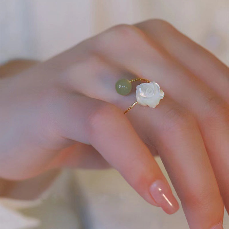 🌹Hetian Jade Rose Rings