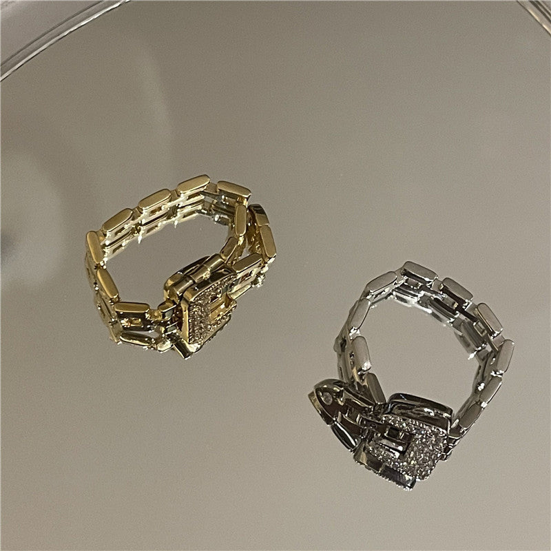 Chain Shape Buckle Ring