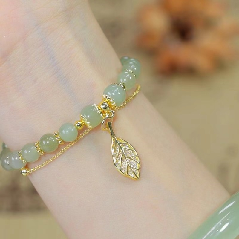 Hetian Jade Leaf Bracelets