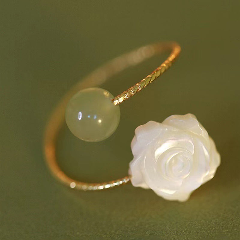 🌹Hetian Jade Rose Rings