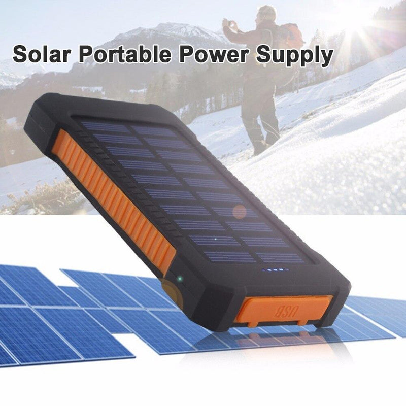 Solar Waterproof Power Bank with Flashlight