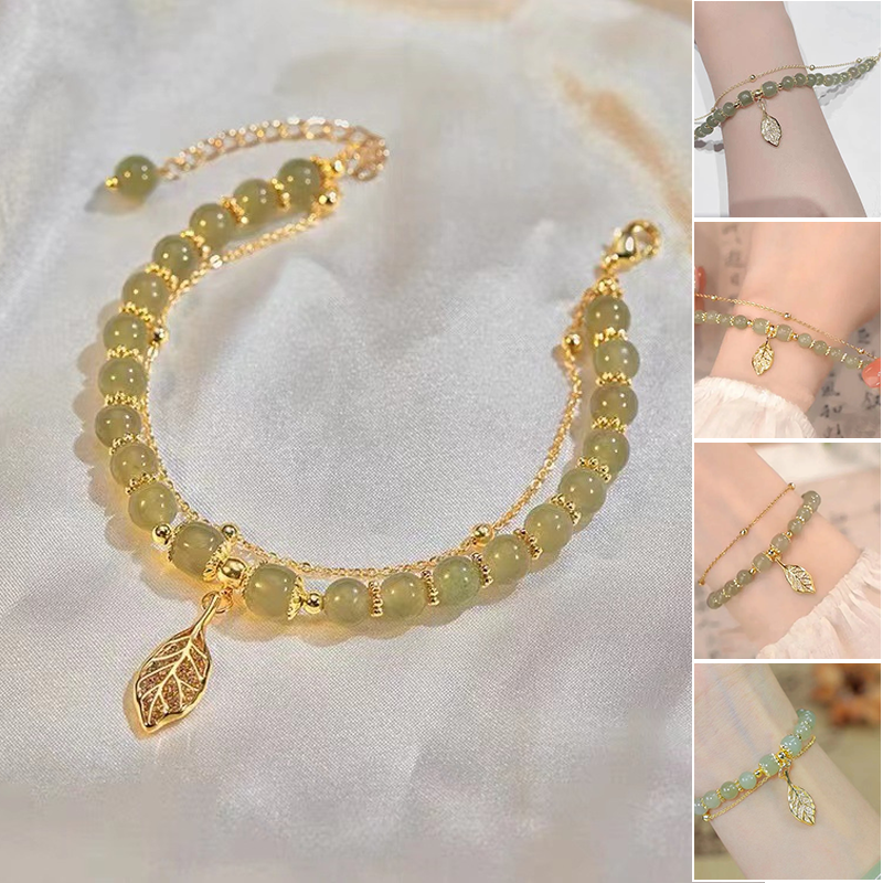 Hetian Jade Leaf Bracelets