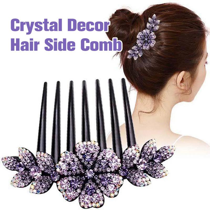 Crystal Decor Hair Side Comb