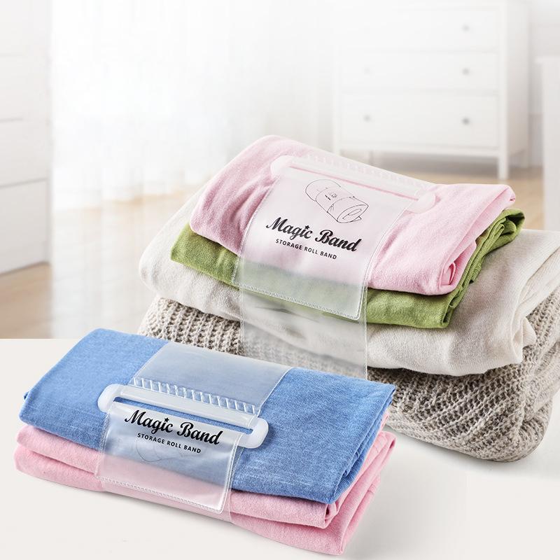Self-adhesive Clothes Storage Roll-up Straps