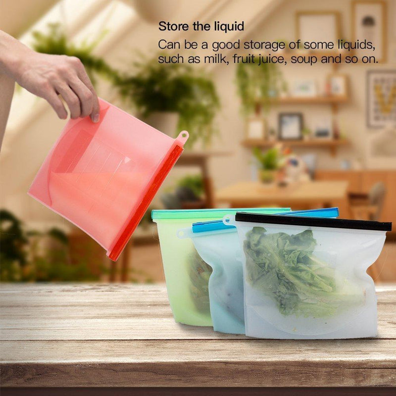Silicone Food Storage Bags, 4 colors