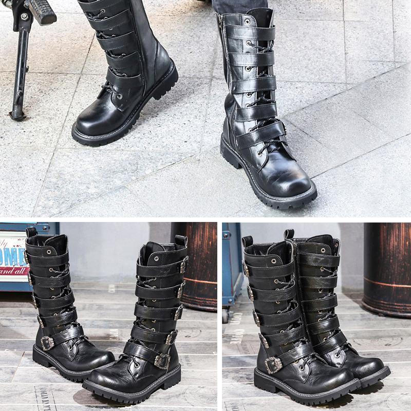 Skull straps motorcycle boots