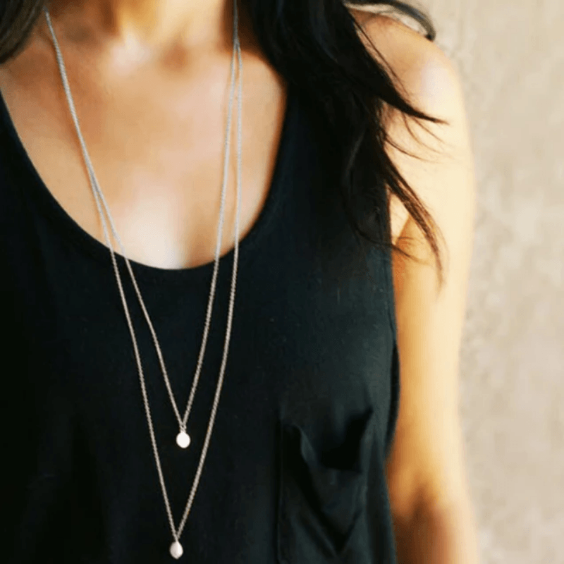 Women Fashion Long Chokers Necklaces Pendants Gold Silver Accessories