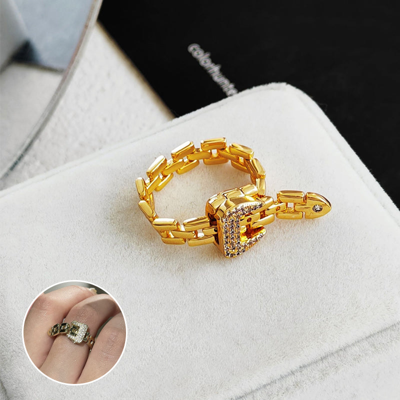 Chain Shape Buckle Ring